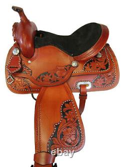15 16 17 Rodeo Barrel Racing Saddle Pleasure Show Western Horse Tooled Leather