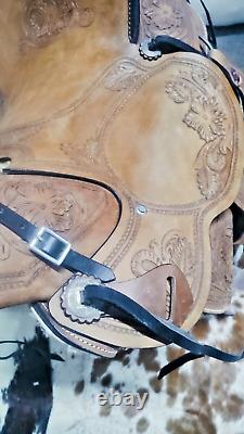 16western saddle, leather, trail, show, pleasure, barrel, roping, wade saddle