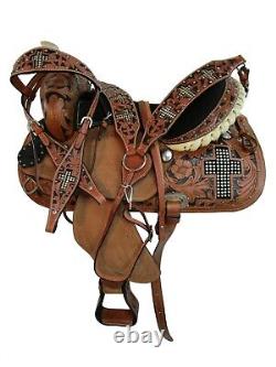 Arabian Horse Western Saddle Show Trail Pleasure Tooled Eather Tack Set 17 16 15