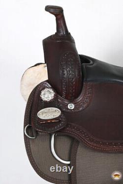 CH HILASON Western Child Horse Trail Show Saddle Synthetic Pleasure Riding Brown