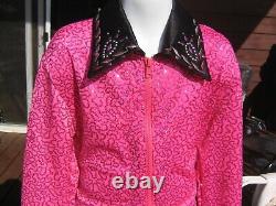 L Girl pink western pleasure show shirt showmanship horsemanship jacket leadline