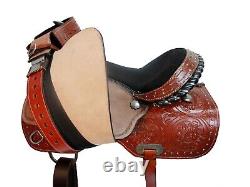Pro Western Barrel Saddle Show Horse Pleasure Floral Tooled Leather 15 16 17 18