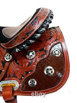 Rodeo Show Western Saddle 15 16 17 Pleasure Trail Tooled Leather Barrel Racing
