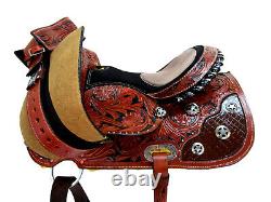 Rodeo Show Western Saddle 15 16 17 Pleasure Trail Tooled Leather Barrel Racing