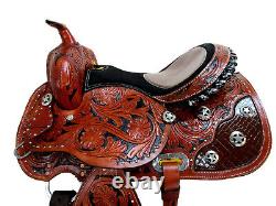 Trail Saddle Deep Seat Western Horse Tooled Leather Show Pleasure Tack 15 16 17
