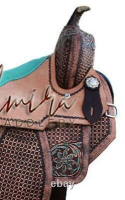 Western Barrel Saddle Show Pleasure leather saddle free shipping