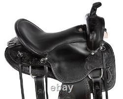 Western Leather Horse Saddle Pleasure Trail Custom Show Black Tack 15 17 18