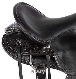 Western Leather Horse Saddle Pleasure Trail Custom Show Black Tack 15 17 18