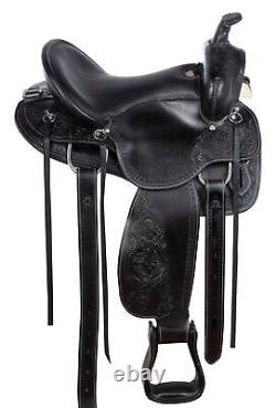 Western Leather Horse Saddle Pleasure Trail Elite Show Black Tack 15 17 18