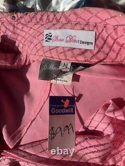 Western Pleasure Show Jacket Pink withpurple Swarovski Bling Show Diva OOAK sz M