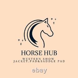 Western Show Pleasure Handmade Black Base Showmanship Jacket+Matching Saddle Pad