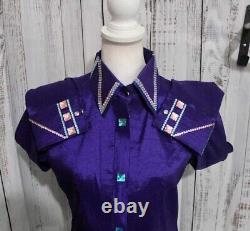Western Show Pleasure Showmanship Handmade Purple Shirt+Matching Show Pad Combo