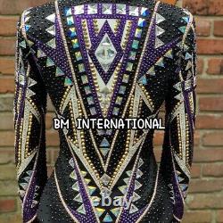 Western Showmanship Women Show Jacket For Horse Pleasure on Glass Crystal