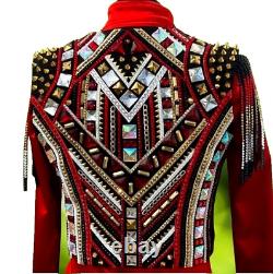 Women Western Show Pleasure Bloody Red Rodeo Custom Show Shirt+Showmanship Vest