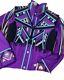Women Western Show Pleasure Showmanship Handmade Purple Base Shirt+vest